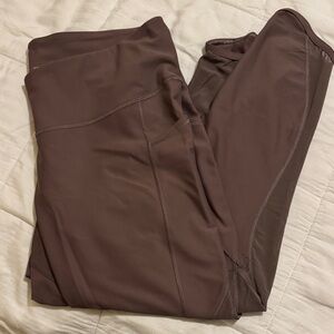 Brown Leggings with Mesh Accents